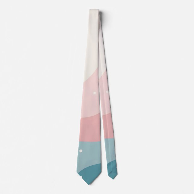 Blush Pink Mint Abstract Modern Collection Neck Tie (Front)