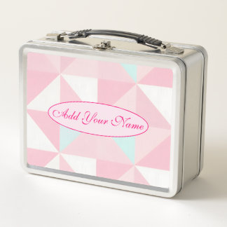 Blush Pink Mint Abstract Popular Collection Metal Lunch Box
