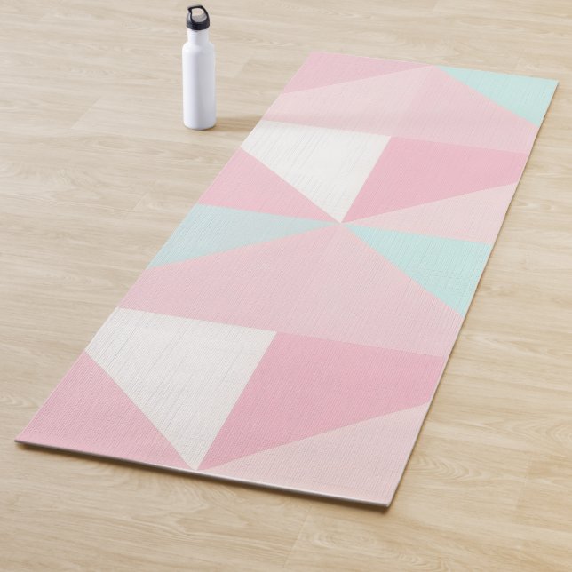 Blush Pink Mint Abstract Popular Collection Yoga Mat (In Situ)