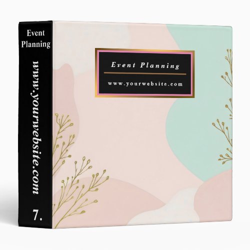 Blush Pink Mint Abstract Trendy Collection 3 Ring Binder