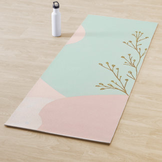 Blush Pink Mint Abstract Trendy Collection Yoga Mat