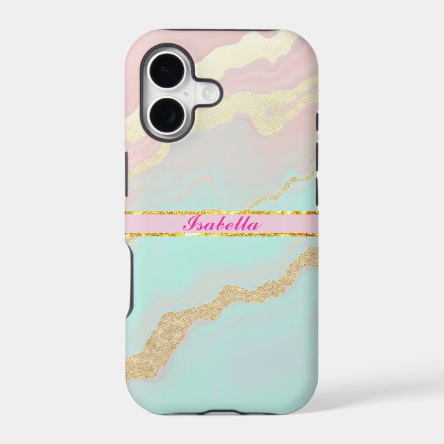 Blush Pink Mint Gold Luxury Popular Collection Case-Mate iPhone Case (Back)