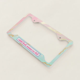 Blush Pink Mint Gold Luxury Popular Collection License Plate Frame