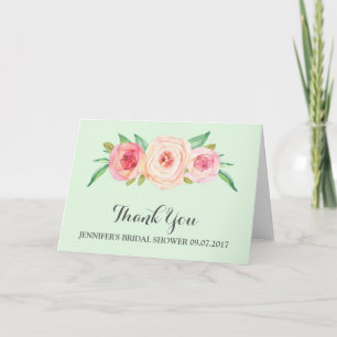 Blush Pink Mint Green Bridal Shower Thank You