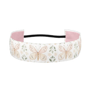 Blush Pink Mint Green Butterflies Athletic Headband