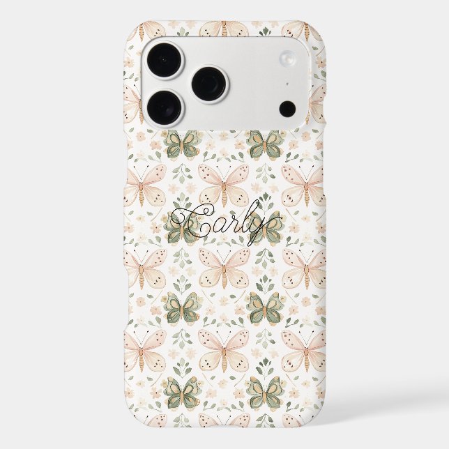 Blush Pink Mint Green Butterflies  Case-Mate iPhone Case (Back)