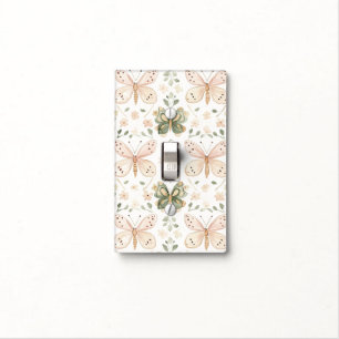 Blush Pink Mint Green Butterflies Light Switch Cover
