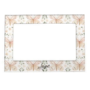 Blush Pink Mint Green Butterflies Magnetic Frame