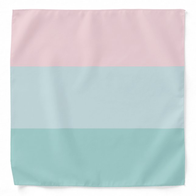 Blush Pink Mint Green Stripes Template Elegant Bandana (Front)