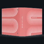 Blush Pink Mod Retro Striped Pattern Custom Name 3 Ring Binder<br><div class="desc">70s Inspired Retro Stripes - A funky pattern with bold stripes and a monogram of your first or last name. If your art still needs to be adjusted, click on the Customize This button. This will take you to a design area where you can move things around and even change...</div>