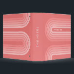 Blush Pink Mod Retro Striped Pattern Custom Name 3 Ring Binder<br><div class="desc">70s Inspired Retro Stripes - A funky pattern with bold stripes and a monogram of your first or last name. If your art still needs to be adjusted, click on the Customize This button. This will take you to a design area where you can move things around and even change...</div>