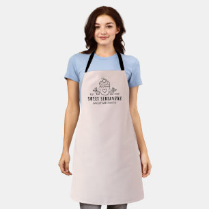 Blush Pink Modern Bakery Cupcake Apron