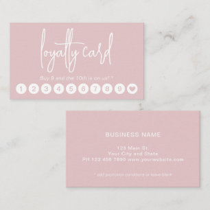 Blush Pink Modern Beauty Professional Loyalty Card