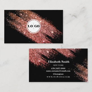 Blush Pink Modern Black Business Card