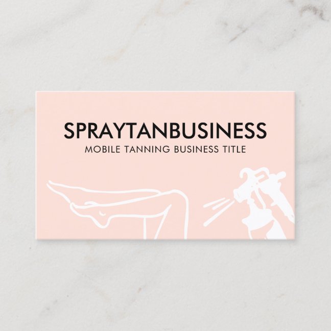 Blush Pink Modern Body Tan Spray Business Card