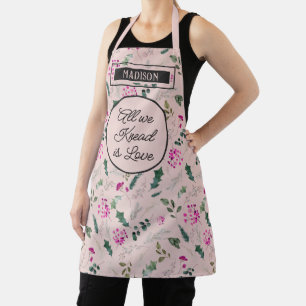 Blush Pink Modern Boho Chic Holiday Baking Apron