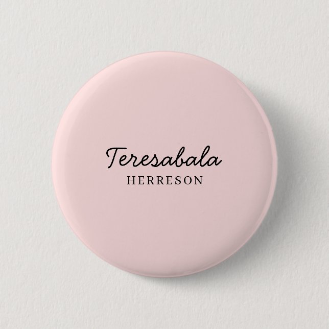 Blush Pink Modern Bridesmaid Script Design Button (Front)