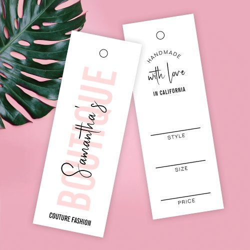 Blush Pink Modern Clothing Price Tag Label