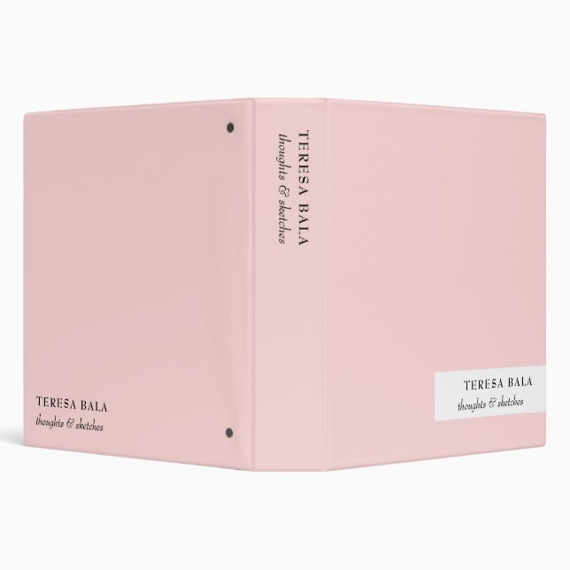 Blush Pink | Modern Feminine Minimalist Design 3 Ring Binder (Background)