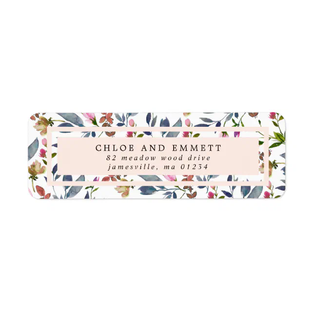 Blush Pink Modern Floral Return Address Label Zazzle