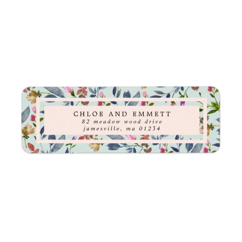 Blush Pink Modern Floral Return Address Label