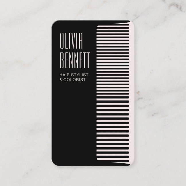 Blush Pink Modern Hair Stylist Colorist Salon Business Card