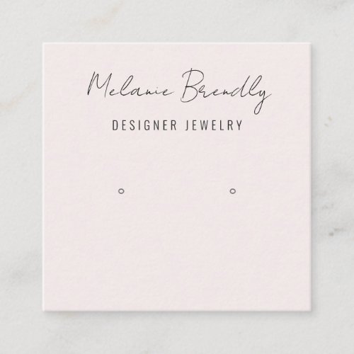 Blush Pink Modern Jewelry Earring Display  Square Business Card