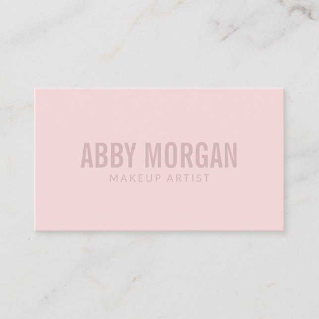 Blush Pink Modern Makeup Business Card (Front)