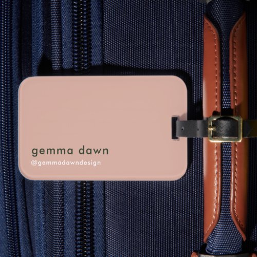 Blush Pink Modern Minimal Feminine Girly Instagram Luggage Tag