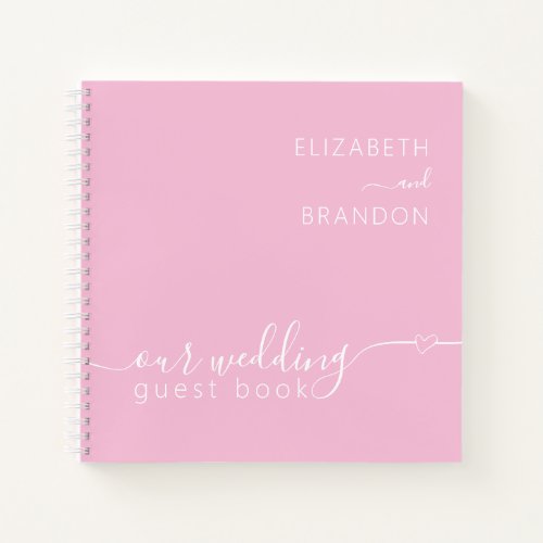 Blush Pink Modern Minimal Wedding Guest Book