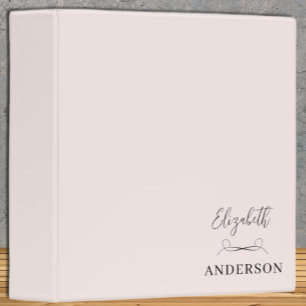 Blush Pink Modern Minimalist 3 Ring Binder