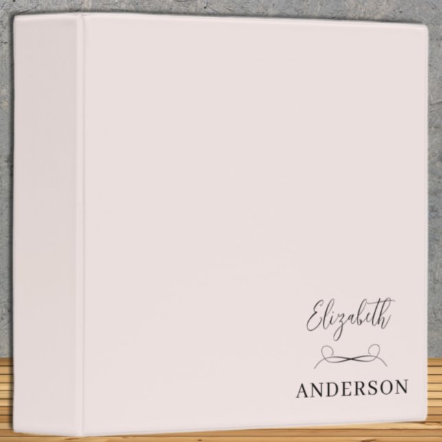 Blush Pink Modern Minimalist 3 Ring Binder (Creator Uploaded)