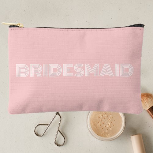 Blush Pink Modern Minimalist Bridesmaid Accessory Pouch