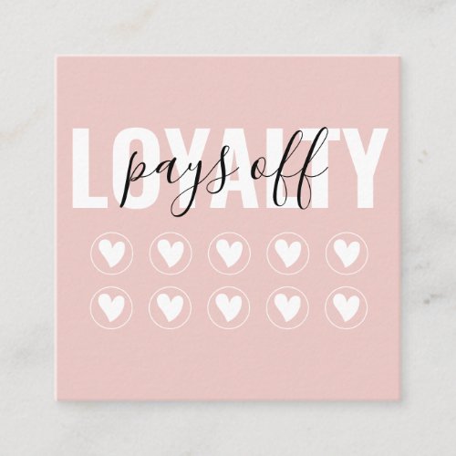 Blush Pink Modern Minimalist Girly Chic Loyalty Card