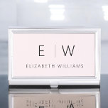 Blush Pink Modern Minimalist Monogram Name Business Card Case<br><div class="desc">Elevate your professional image with our Classic Elegant Modern Minimalist Monogram Business Card Holder. This meticulously crafted accessory seamlessly merges timeless elegance with contemporary minimalism, making it an essential tool for any modern professional. Designed with precision and meticulous attention to detail, this business card holder is more than just a...</div>