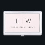 Blush Pink Modern Minimalist Monogram Name Business Card Case<br><div class="desc">Elevate your professional image with our Classic Elegant Modern Minimalist Monogram Business Card Holder. This meticulously crafted accessory seamlessly merges timeless elegance with contemporary minimalism, making it an essential tool for any modern professional. Designed with precision and meticulous attention to detail, this business card holder is more than just a...</div>
