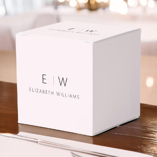 Blush Pink Modern Minimalist Monogram Name Favor Boxes