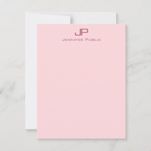 Blush Pink Modern Minimalist Monogrammed Template
