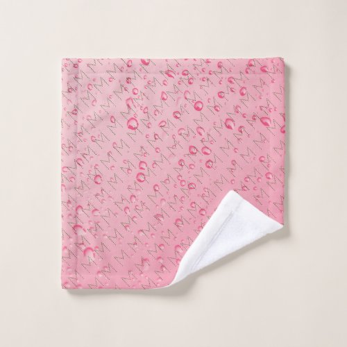 BLUSH PINK MODERN RAIN DROPLETS ON GLASS INITIAL WASH CLOTH