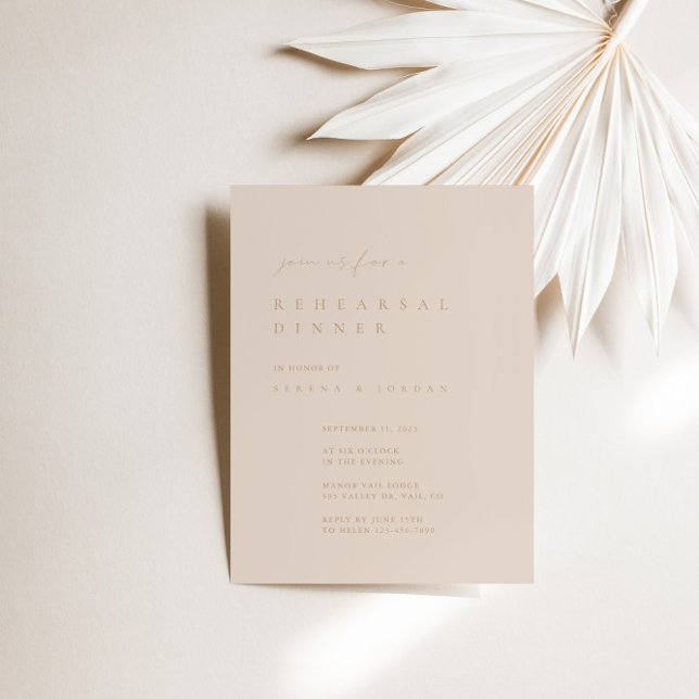 Blush Pink Modern Rehearsal Dinner Invitation (Creator Uploaded)