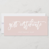 Blush Pink Modern Script | Gift Certificate (Front)