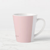 Blush Pink Modern Script Girly Monogram Name Latte Mug (Right)