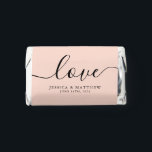 Blush Pink Modern Script "Love" Wedding Hershey's Miniatures<br><div class="desc">Sweet Love Modern Wedding or Engagement Party design.</div>