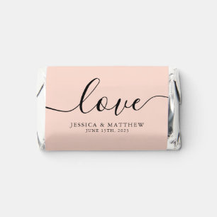 Blush Pink Modern Script "Love" Wedding Hershey's Miniatures