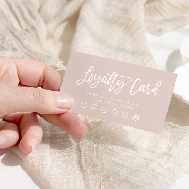 Blush Pink Modern Script Loyalty Card (Creator Uploaded)