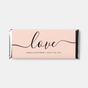 Blush Pink Modern Script Typography Wedding Hershey Bar Favors