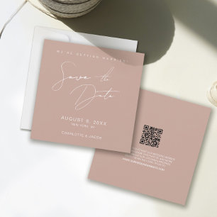 Blush Pink Modern Script Wedding Save the date Invitation