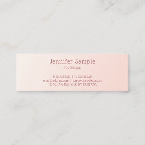 Blush Pink Modern Simple Design Elegant Template Mini Business Card