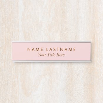Blush Pink Modern Simple Girly Minimalist Title Door Sign by pinkpinetree at Zazzle