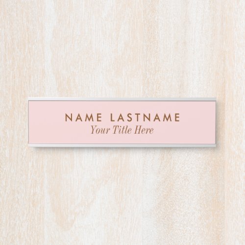Blush Pink Modern Simple Girly Minimalist Title Door Sign